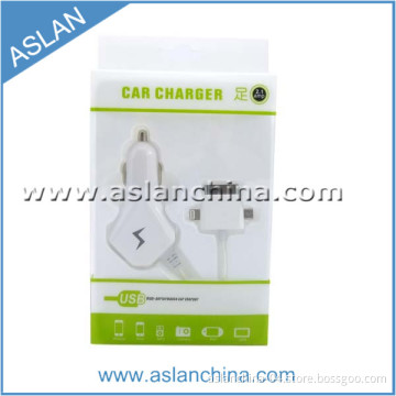 Dual USB Car Charger with Cable for iPhone 5 (CC-017)